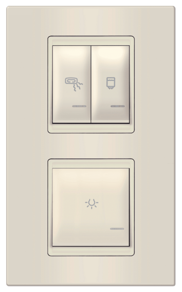 Indikator kupatila 3x16A 250V vertikalni krem Experience - Slika 1