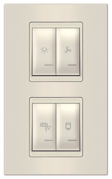 Indikator kupatila 4x16A 250V vertikalni krem Experience - Slika 1