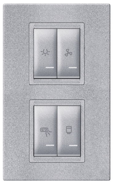 Indikator kupatila 4x16A 250V vertikalni sivi Experience - Slika 1