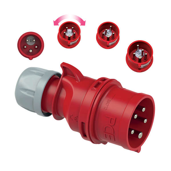 Industrijski utikač na kabl sa promenom faze 16A 5P - Slika 1