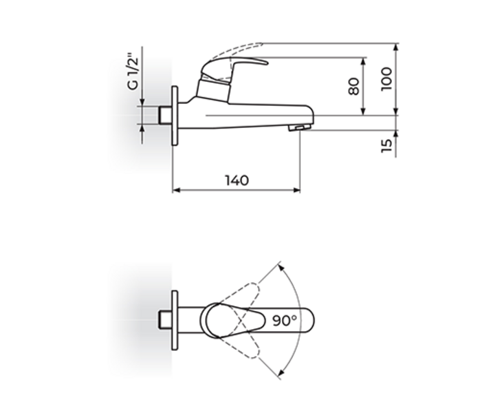Jednoručna baterija za hladnu vodu PERLA JP521001 - Slika 2