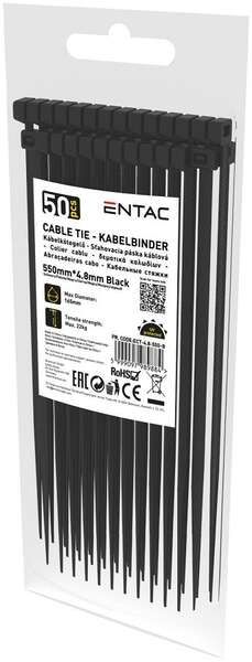 Kablovska vezica UV 4.8mmx550mm crna 50kom. Entac - Slika 1