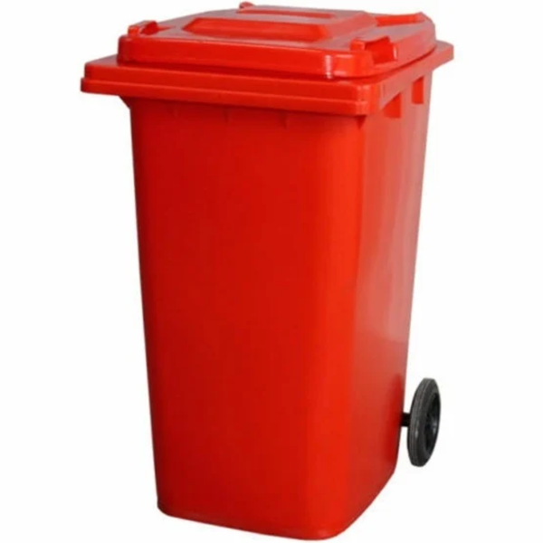 Kanta za smeće sa točkovima - crvena 120L - Slika 1