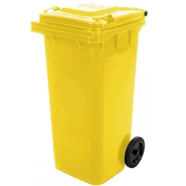 Kanta za smeće sa točkovima - žuta 120L - Slika 1