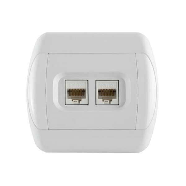 Komunikaciona priključnica RJ45 8/8 sa dva modula Cat6 UTP Royal - Slika 1