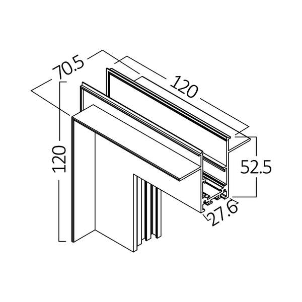 Konektor za magnetnu šinu crni - Slika 2