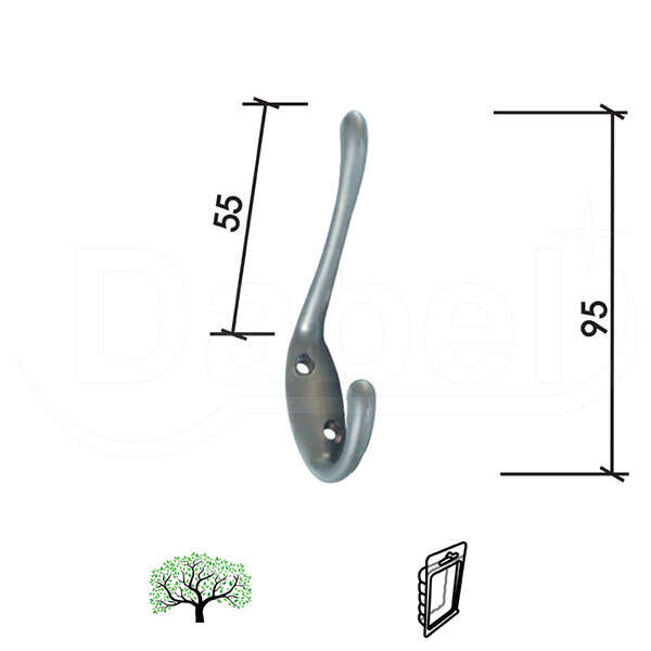 Kuka za kaput i šešir V55 MAT-HR 55X95MM DBP1 - Slika 1