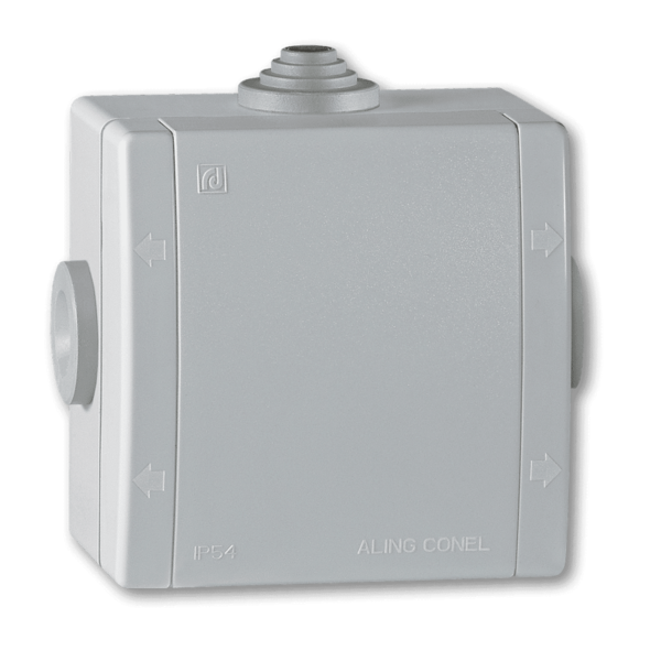 Kutija razvodna sa 3 uvoda Power 80x80 siva - Slika 1