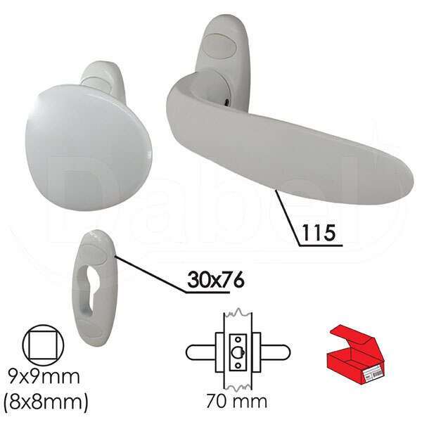 Kvaka rozeta za ALU vrata goč šapa RAL9016BE 30/76/10/115/70/8/9MM CIL Q - Slika 1