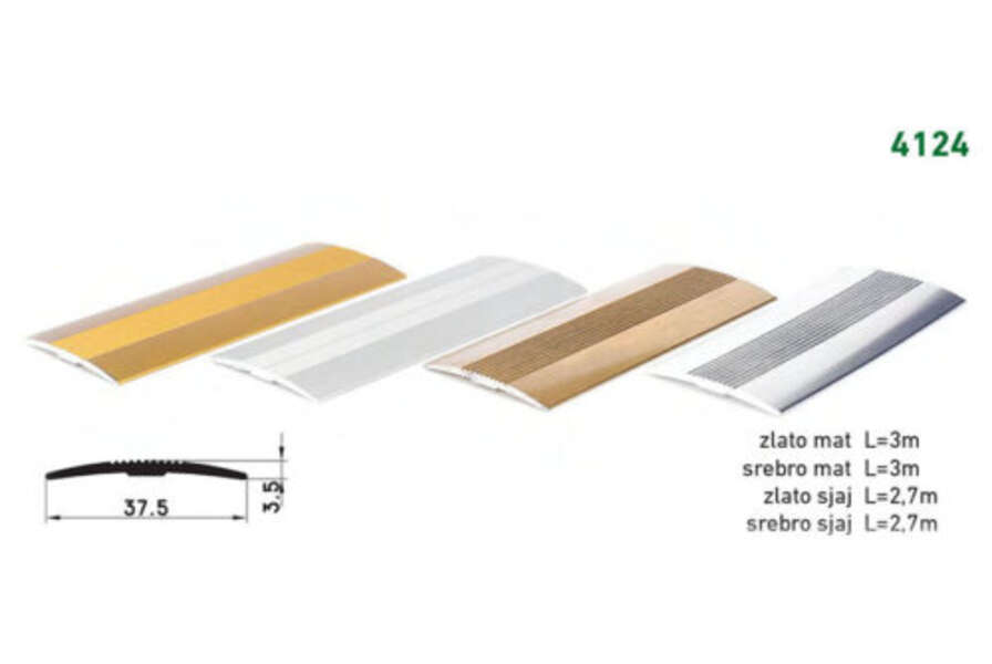Lajsna prelazna ravna 4124 - zlatna mat - Slika 1