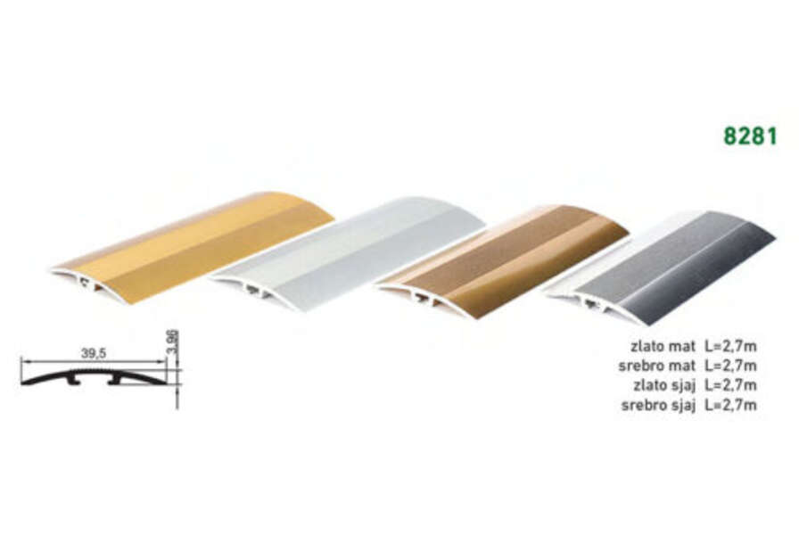 Lajsna prelazna ravna 8281 - zlatna mat - Slika 1