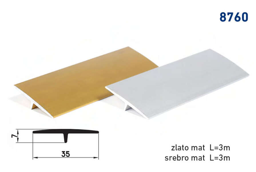 Lajsna prelazna T-profil 8760 - zlatna - Slika 1