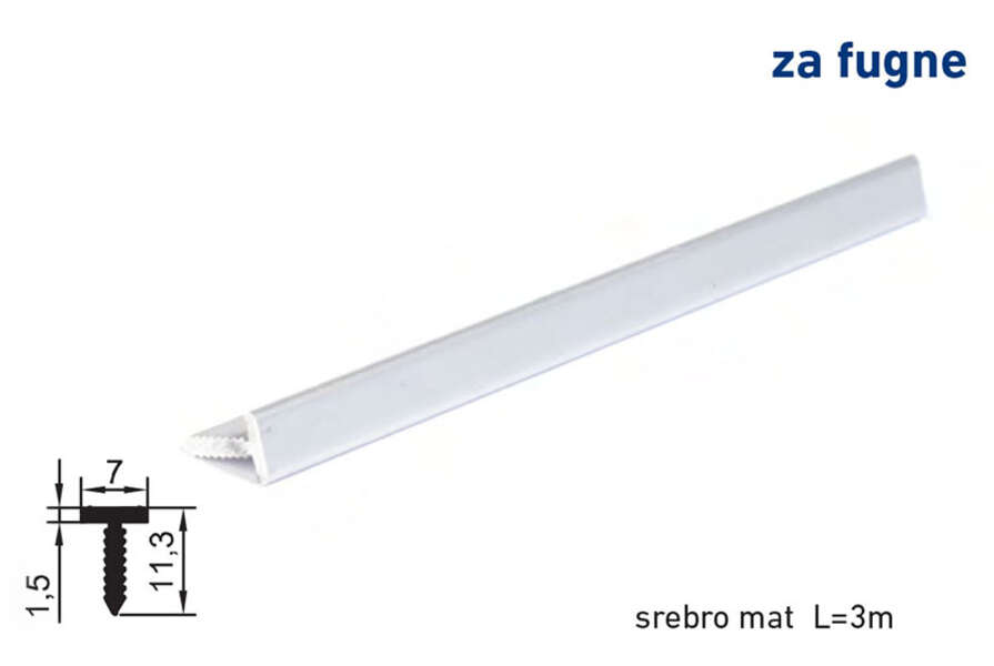 Lajsna prelazna T-profil za fugne - Slika 1