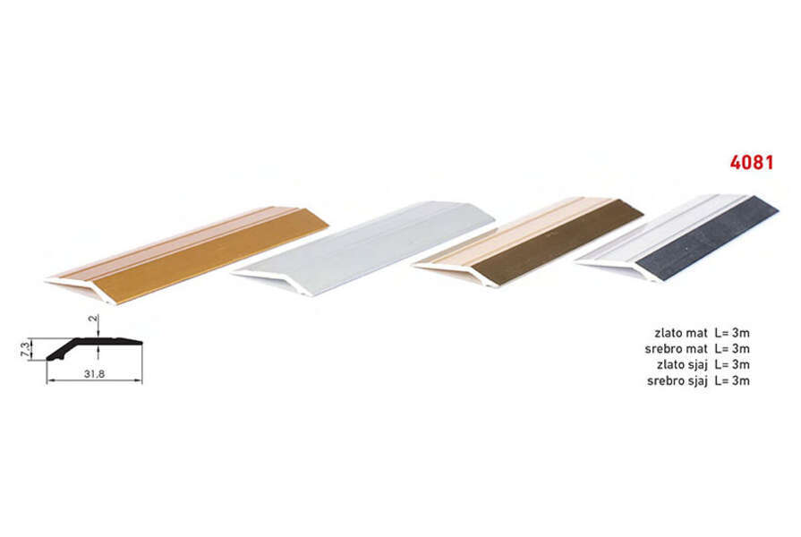 Lajsna prelazna visinska 4081 - srebro mat - Slika 1