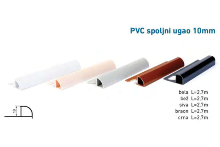 Lajsna za keramiku spoljni ugao 10mm - braon - Slika 1