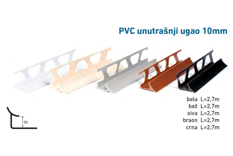 Lajsna za keramiku unutrašnji ugao 10mm - bež - Slika 1