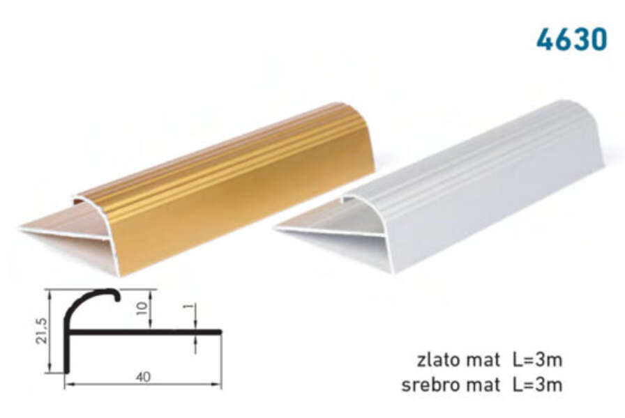 Lajsna za stepeništa i keramiku 4630 - srebrna - Slika 1