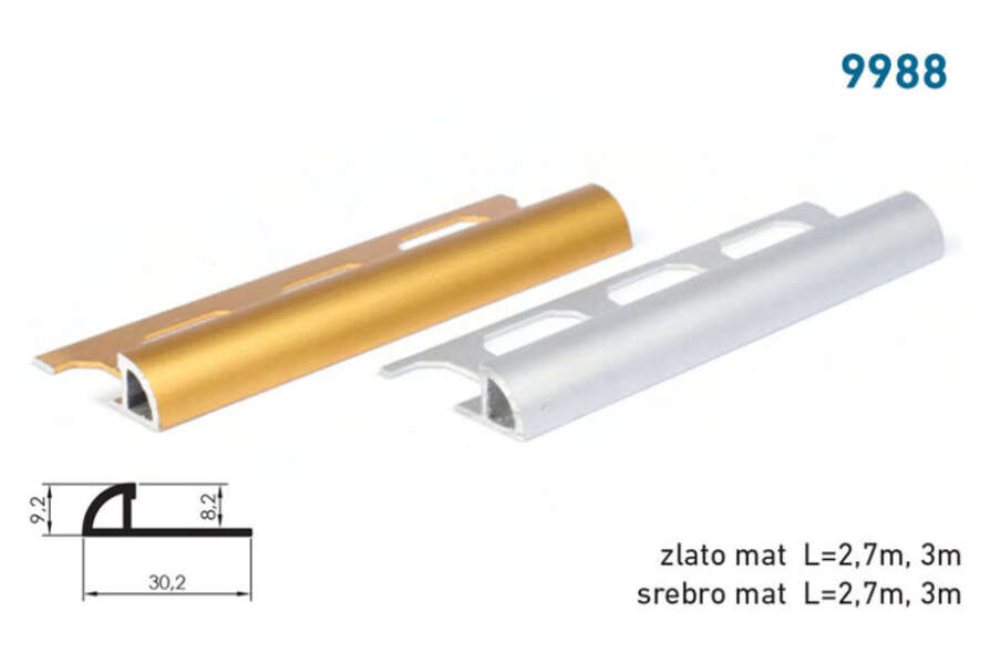 Lajsna za stepeništa i keramiku 9988 - zlatna 2.7m - Slika 1
