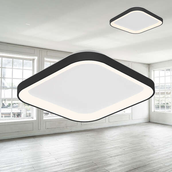Led plafonjera kvadratna crna 36W-3U1-IP20 - Slika 2