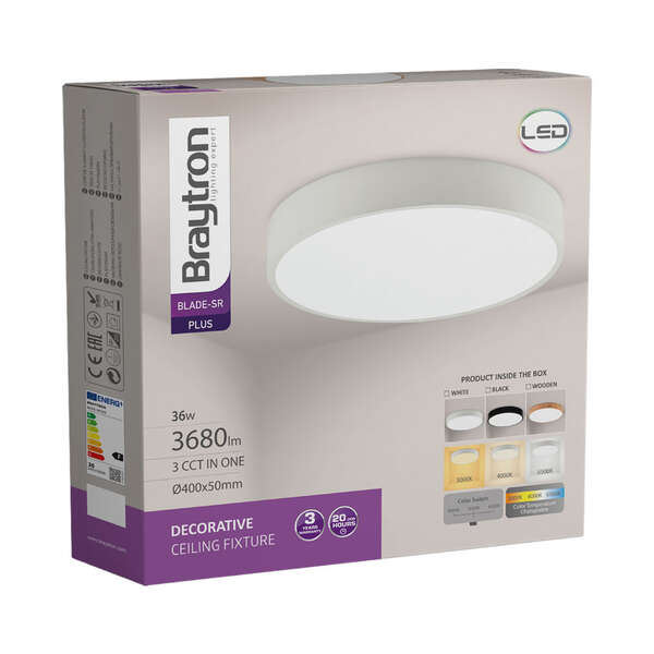 Led plafonjera okrugla bela 36W-3U1 - Slika 3