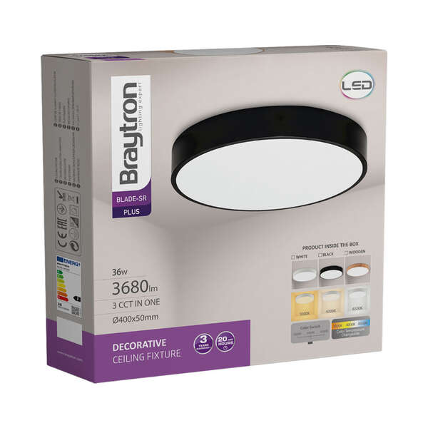 Led plafonjera okrugla crna 36W-3U1 - Slika 3