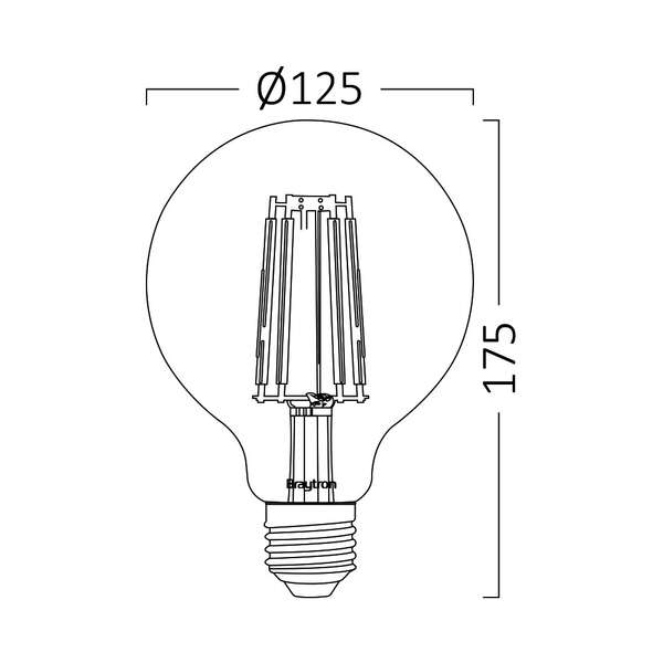 LED sijalica 6W, E27, 2200K - G125 - Slika 3