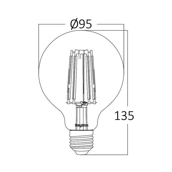 LED sijalica 6W, E27, 2200K - G95 dimabilna - Slika 4