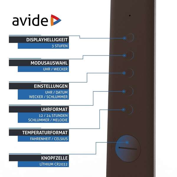 LED stona lampa Office Leather 6W 5000K smeđa Avide - Slika 2