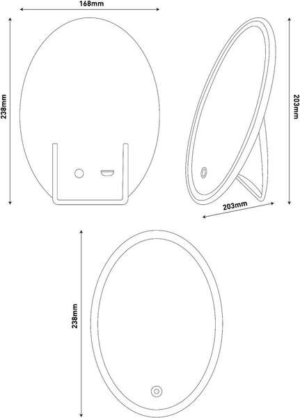 LED stona lampa/ogledalo punjiva okrugla Avide - Slika 3