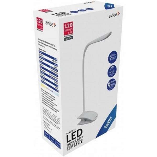 LED stona lampa sa adapterom 1.5W Clip bela Avide - Slika 2