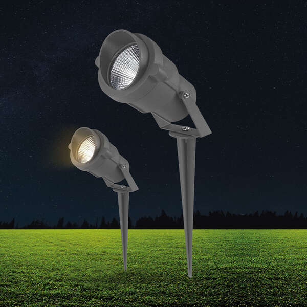 Led ubodna baštenska svetiljka, siva, 9W-amber-IP65 - Slika 2