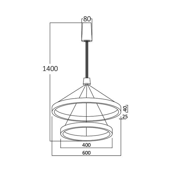 Led visilica, okrugla bela, 65W-3U1 - Slika 4