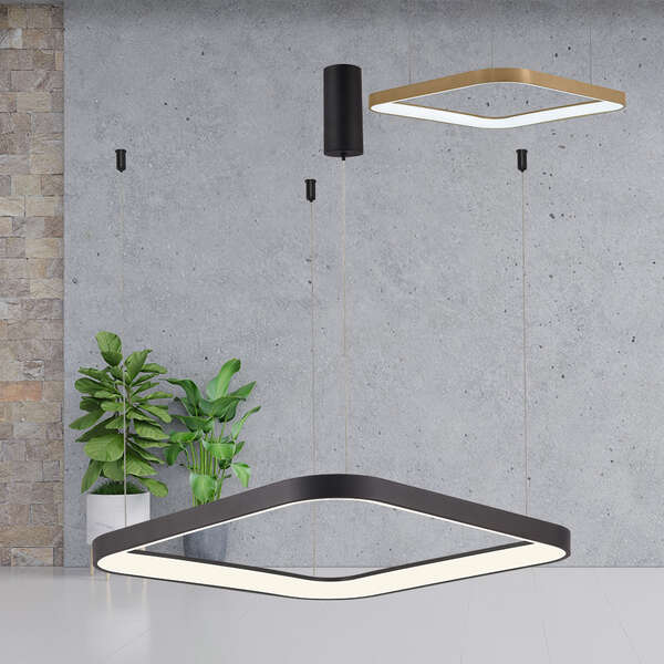 Led visilica kvadratna crna 36W-3U1-IP20 - Slika 2