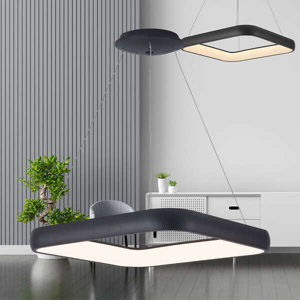 Led visilica kvadratna crna 46W-3U1-IP20 - Slika 2