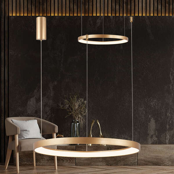 Led visilica okrugla zlatna 36W-3U1-IP20 - Slika 2