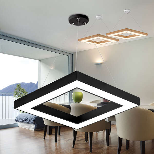 Led visilica sa daljinskom komandom, kvadratna, crna, 45W - Slika 2