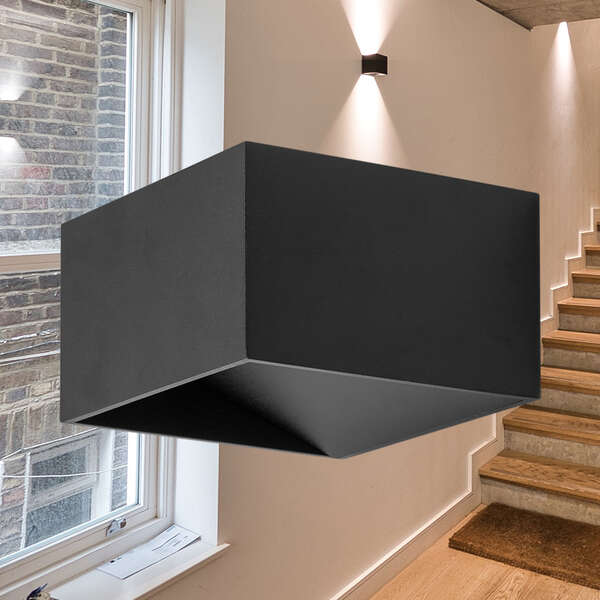 Led zidna svetiljka kvadratna crna 8W 3000K - Slika 2