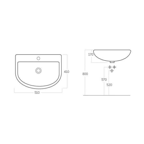 Konzolni lavabo 50 OXI LINNI - Slika 3