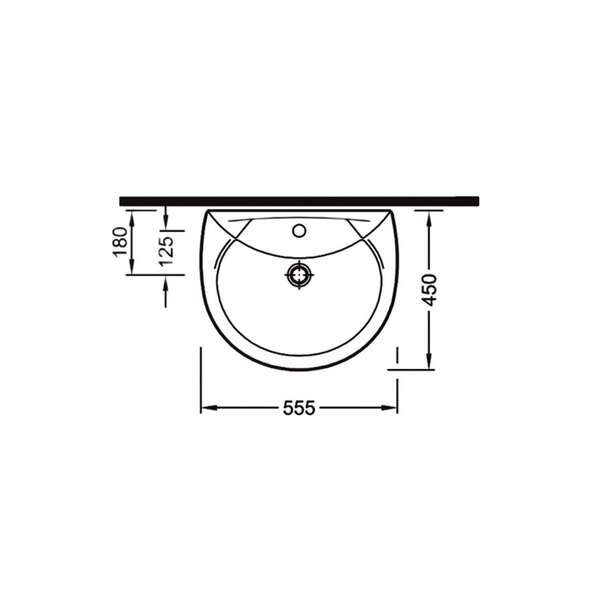Konzolni lavabo 55 PROJECT LINNI - Slika 2