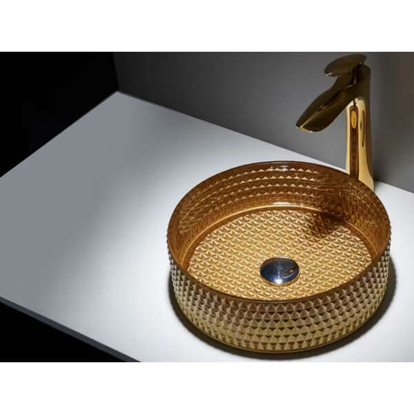 Nadgradni lavabo GLASS gold LINNI - Slika 1