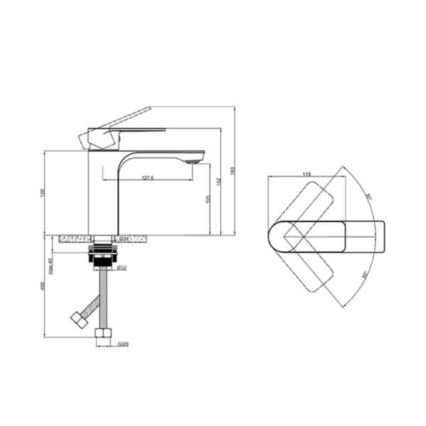 Stojeća slavina za lavabo SENA LINNI - Slika 4