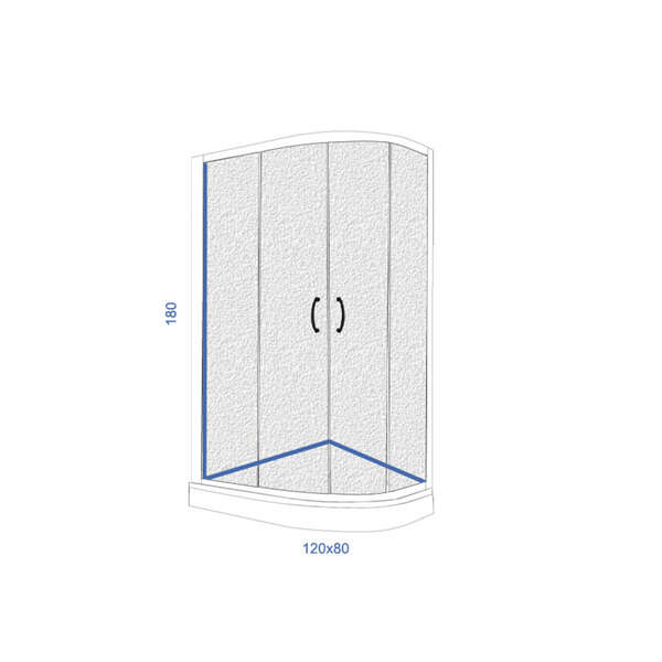 LINNI tuš kabina ASYMMETRIC 120×80 - Slika 2