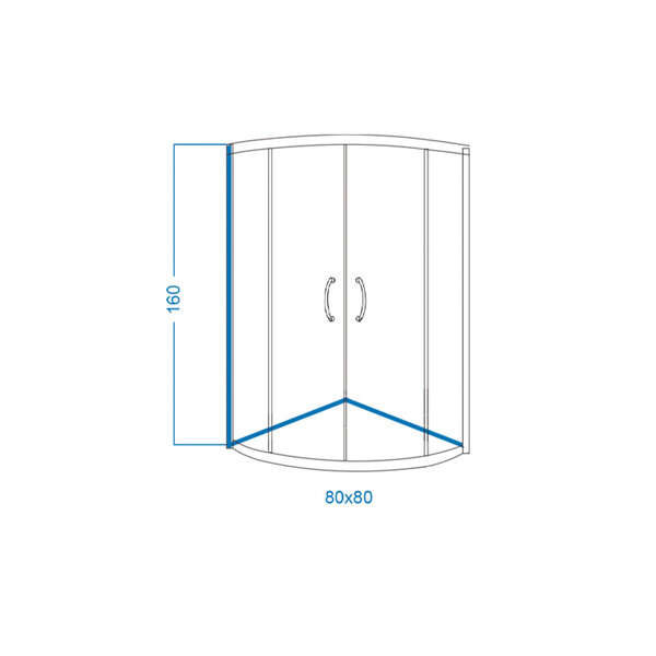 LINNI tuš kabina R80 classic duboka - Slika 2