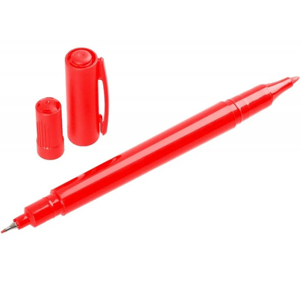 Marker permanentni tanki dvostrani - crveni LEVIOR - Slika 1