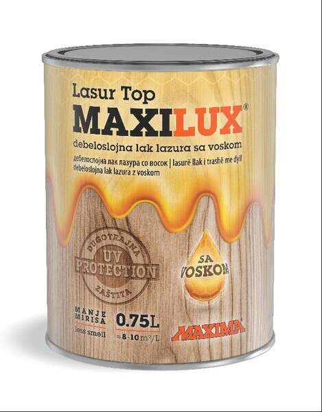 Maxilux Lasur top debeloslojna lak lazura sa voskom 750ml - - Slika 1