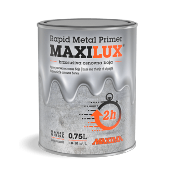 Maxilux Rapid Metal Primer 750ml - Siva - Slika 1
