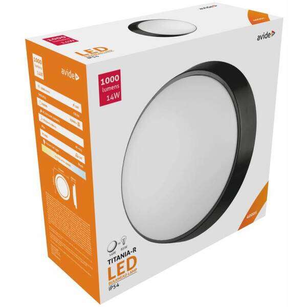 Okrugla lampa (Titania-R) IP54 14W NW 4000K crna - Slika 2
