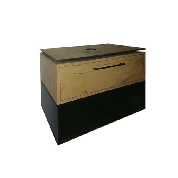 Ormaric 60 NAPOLI LINNI hrast-black - Slika 1