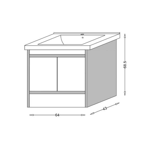 Ormaric 65 ATHENA LINNI sonoma - Slika 2