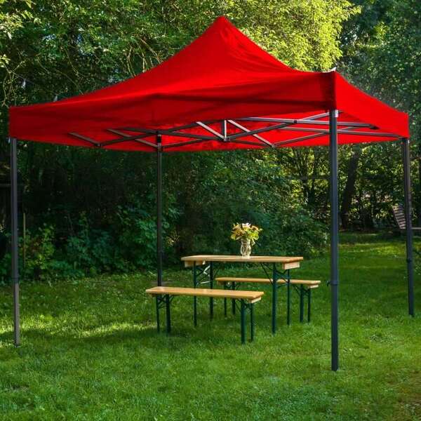 Paviljon baštenski sklopivi 3x6m Crveni - Slika 1
